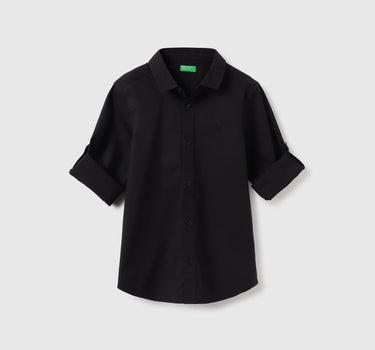 Regular Fit Spread Collar Solid Shirts