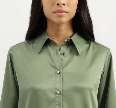 Spread Collar Solid Shirts