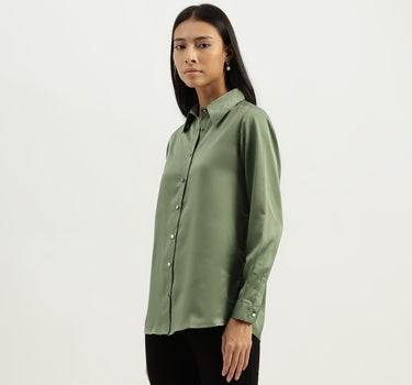 Spread Collar Solid Shirts