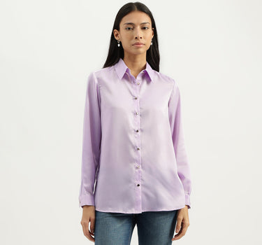 Spread Collar Solid Shirts