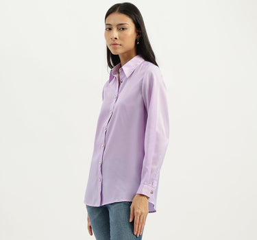 Spread Collar Solid Shirts