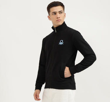 Slim Fit High Neck Solid Sweatshirts