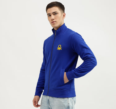 Slim Fit High Neck Solid Sweatshirts