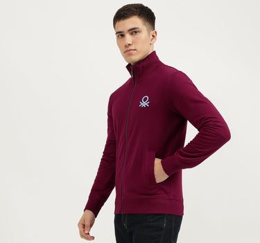 Slim Fit High Neck Solid Sweatshirts