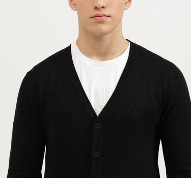 Slim Fit V-Neck Solid Cardigan