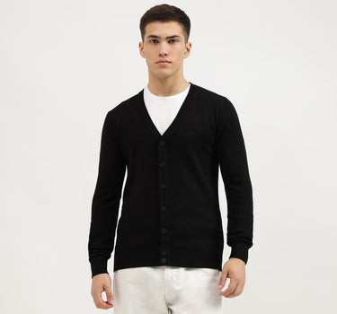 Slim Fit V-Neck Solid Cardigan