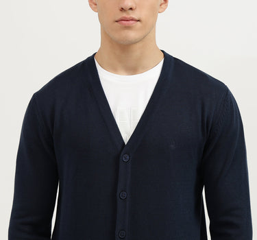 Slim Fit V-Neck Solid Cardigan