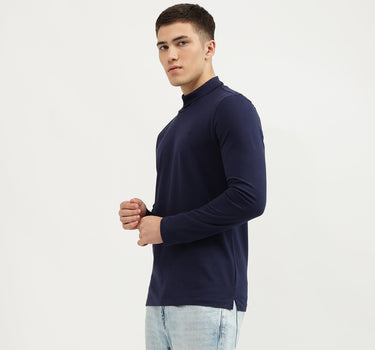 Slim Fit Turtle Neck Solid T-Shirt