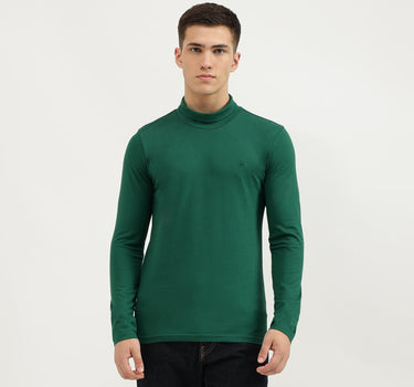 Slim Fit Turtle Neck Solid T-Shirt