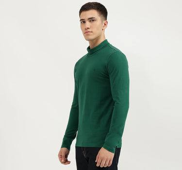 Slim Fit Turtle Neck Solid T-Shirt