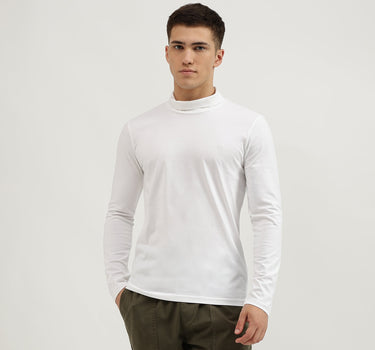 Slim Fit Turtle Neck Solid T-Shirt