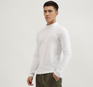 Slim Fit Turtle Neck Solid T-Shirt