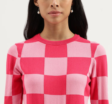 Round Neck Checkered Top