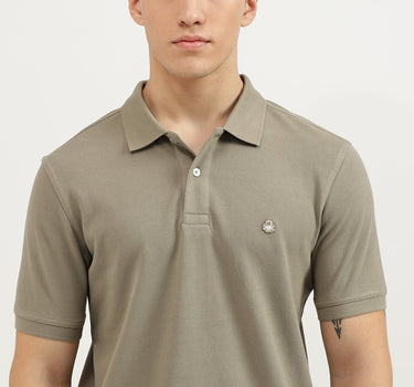 Regular Fit Polo Neck Solid T-Shirt