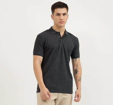 Regular Fit Polo Neck Printed T-Shirt