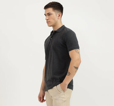 Regular Fit Polo Neck Printed T-Shirt