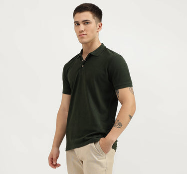 Regular Fit Polo Neck Printed T-Shirt