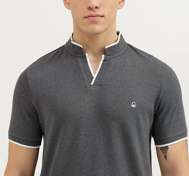 Regular Fit Collared Solid T-Shirt