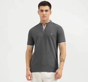 Regular Fit Collared Solid T-Shirt