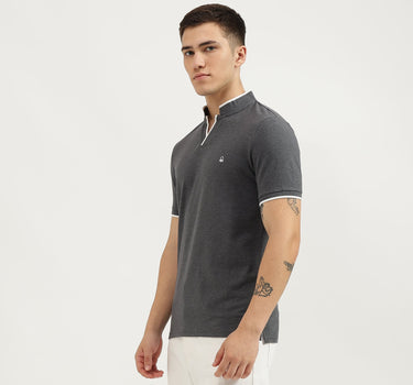 Regular Fit Collared Solid T-Shirt