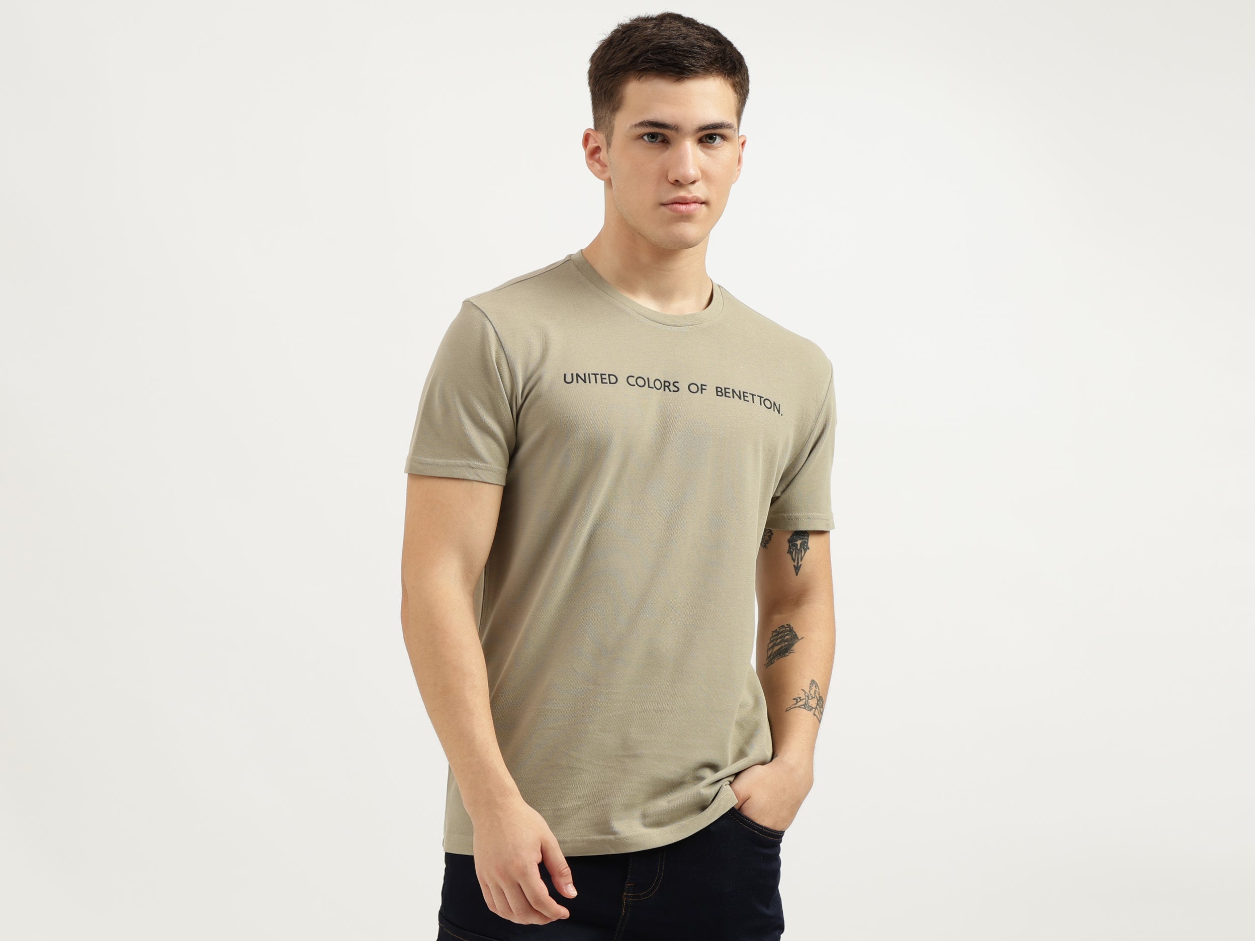 Regular Fit Round Neck Printed T-Shirt