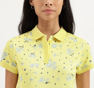 Polo Neck Floral Print Tshirt