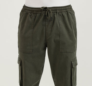 Solid Relaxed Fit Cargo Pant