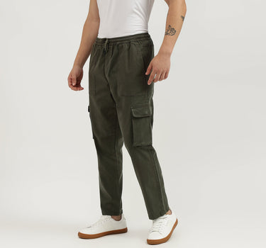 Solid Relaxed Fit Cargo Pant