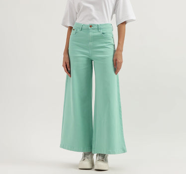 Solid Wide Leg Jeans