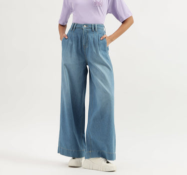 Solid Wide Leg Trousers