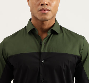 Slim Fit Cut Away Colorblock Shirts