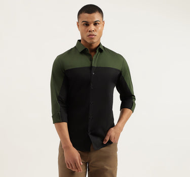 Slim Fit Cut Away Colorblock Shirts