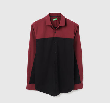 Slim Fit Cut Away Colorblock Shirts