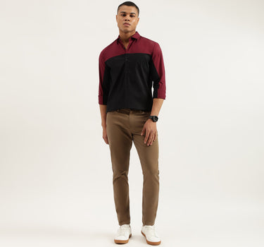 Slim Fit Cut Away Colorblock Shirts