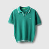 Boys Regular Fit Johny Collar Bouchle Texture T-Shirt