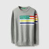 Boys Regular Fit Round Neck Striped Graphic Sweater