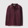 Boys Regular Fit Spread Collar Solid Tipping Shirt