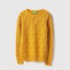 Boys Regular Fit Round Neck Textured Tonal Diamond Structure Sweater