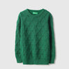 Boys Regular Fit Round Neck Textured Tonal Diamond Structure Sweater