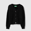 Girls Regular Fit Round Neck Textured Chunky Structure Cardigan