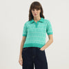 Women Striped Polo T-Shirt