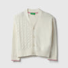 Girls Regular Fit V-Neck Knitted Cardigan