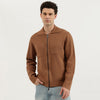Men Relaxed Fit Cuban Collar Solid Zipped Front Heavy Weight Shacket