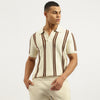 Men Regular Fit Polo Neck Stripe T-Shirt