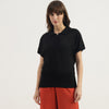 Women Polo Neck Solid Extended Sleeve T-Shirt