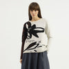 Women Round Neck Textured Floral Sweater