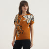 Women Round Neck Floral Print Sweater