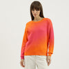 Women Round Neck Ombre Sweater