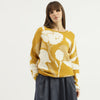 Women Round Neck Floral Garden Sweater