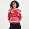 Women Round Neck Striped Sweater